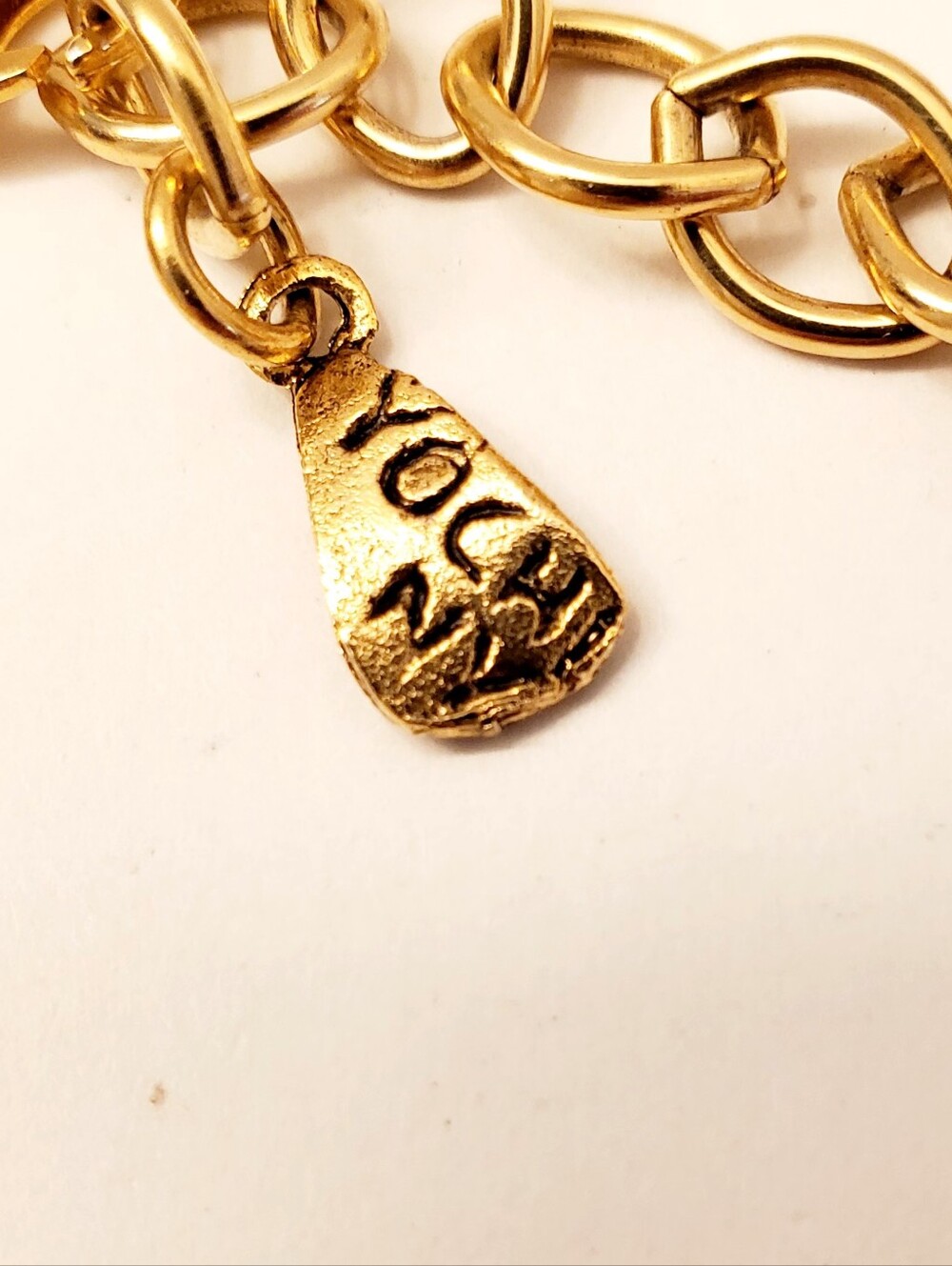 YOCHI NY Gold Tone Vintage Style Medallion Pendant Necklace, 18 inch Chain, $138 - Picture 3 of 5